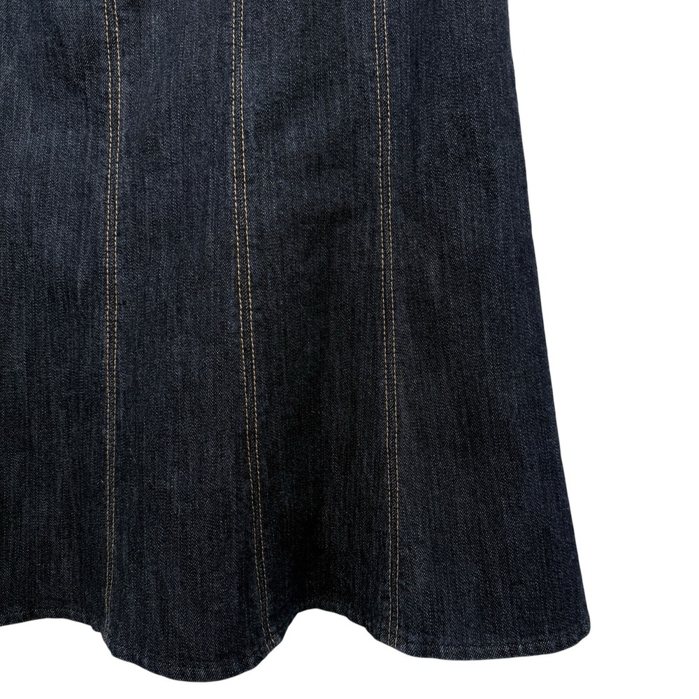 Kasper Women's Denim Skirt Size 12 Dark Wash A-Line Midi Side Zip Stretch Cotton - Picture 8 of 8